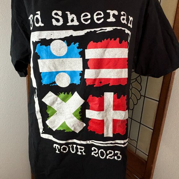 Ed Sheeran Shirt Black Blue Mathematics 2023 Tour Concert Size L - Picture 6 of 10